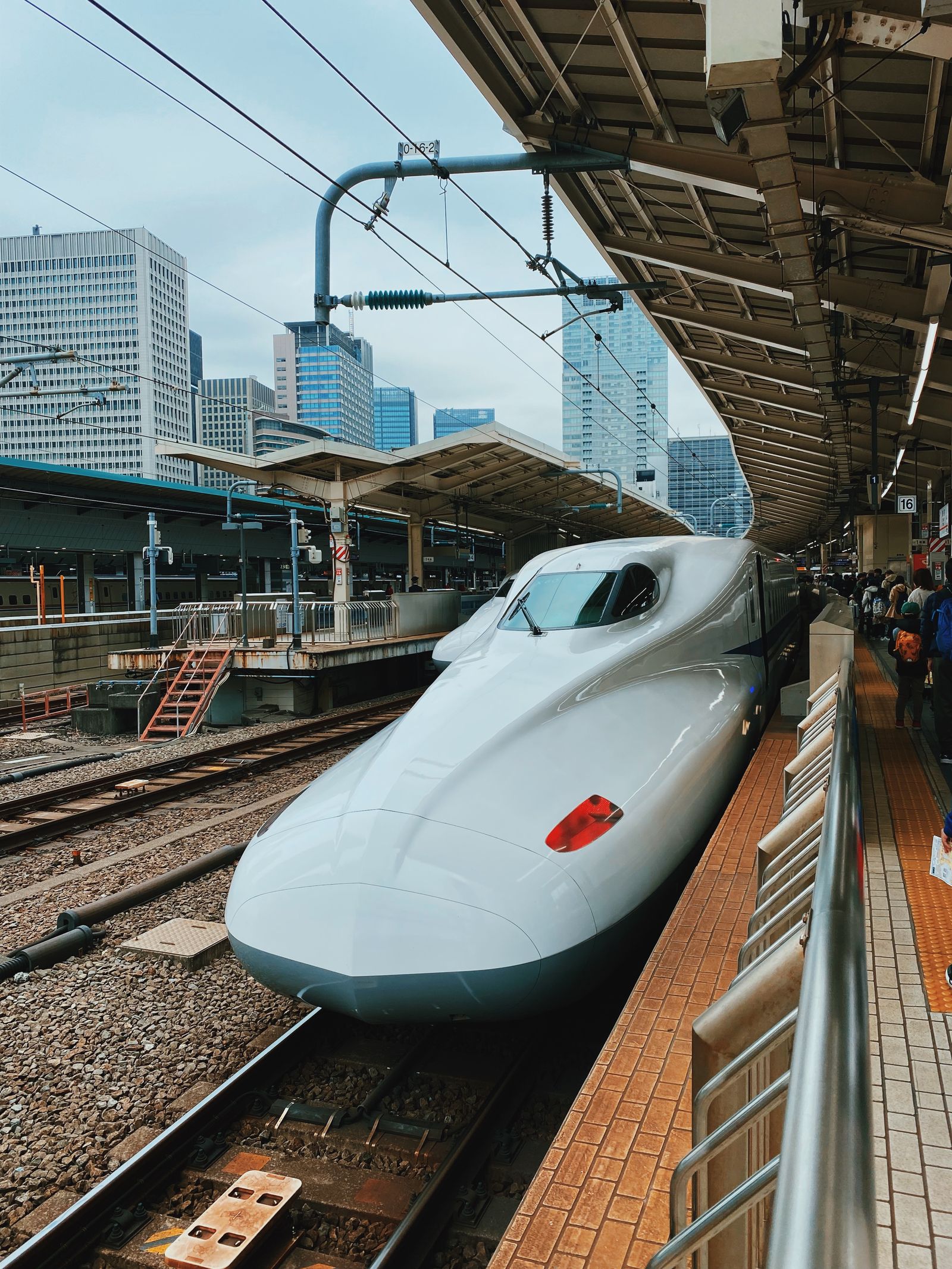 A Shinkansen bullet train at Tokyo Station